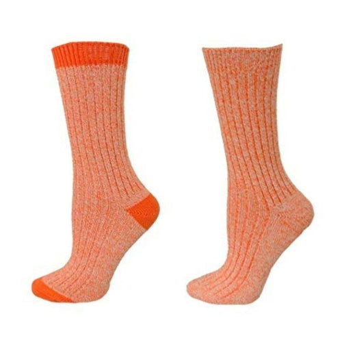 Women's Outdoor Boot Hiking Marled Twisted Cotton 2 Pair Pack Socks