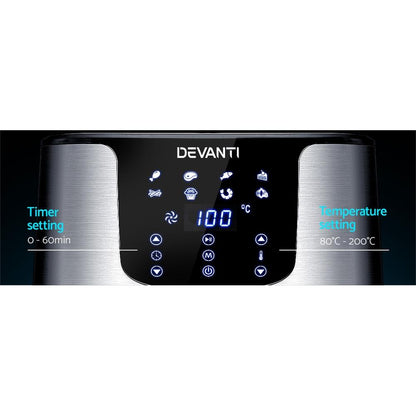 Devanti Air Fryer 7L LCD Fryers Oil Free Oven Airfryer Kitchen Healthy