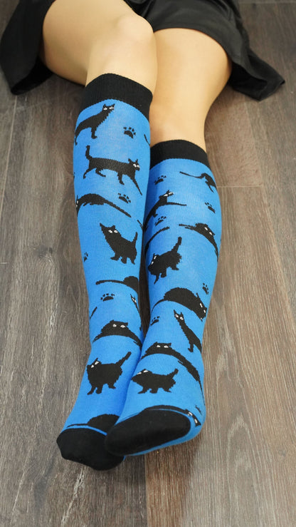 Women's Shadow Cat Knee High Socks