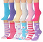 Tipi Toe Women's 12-Pairs Soft Fuzzy Anti-Skid Crew Socks