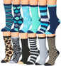 Tipi Toe Women's 12-Pairs Soft Fuzzy Anti-Skid Crew Socks