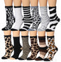 Tipi Toe Women's 12-Pairs Soft Fuzzy Anti-Skid Crew Socks