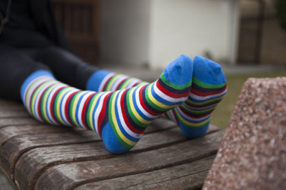 Women's Cobalt Stripe Knee High Socks