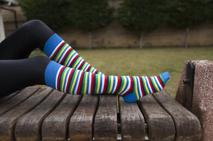 Women's Cobalt Stripe Knee High Socks