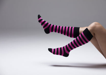 Women's Stylish Stripe Knee High Socks Set