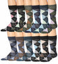 James Fiallo Mens 12 Pairs Funny Faces Striped Colorful Crew Socks