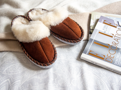 Brown Shearling Sheepskin Mules