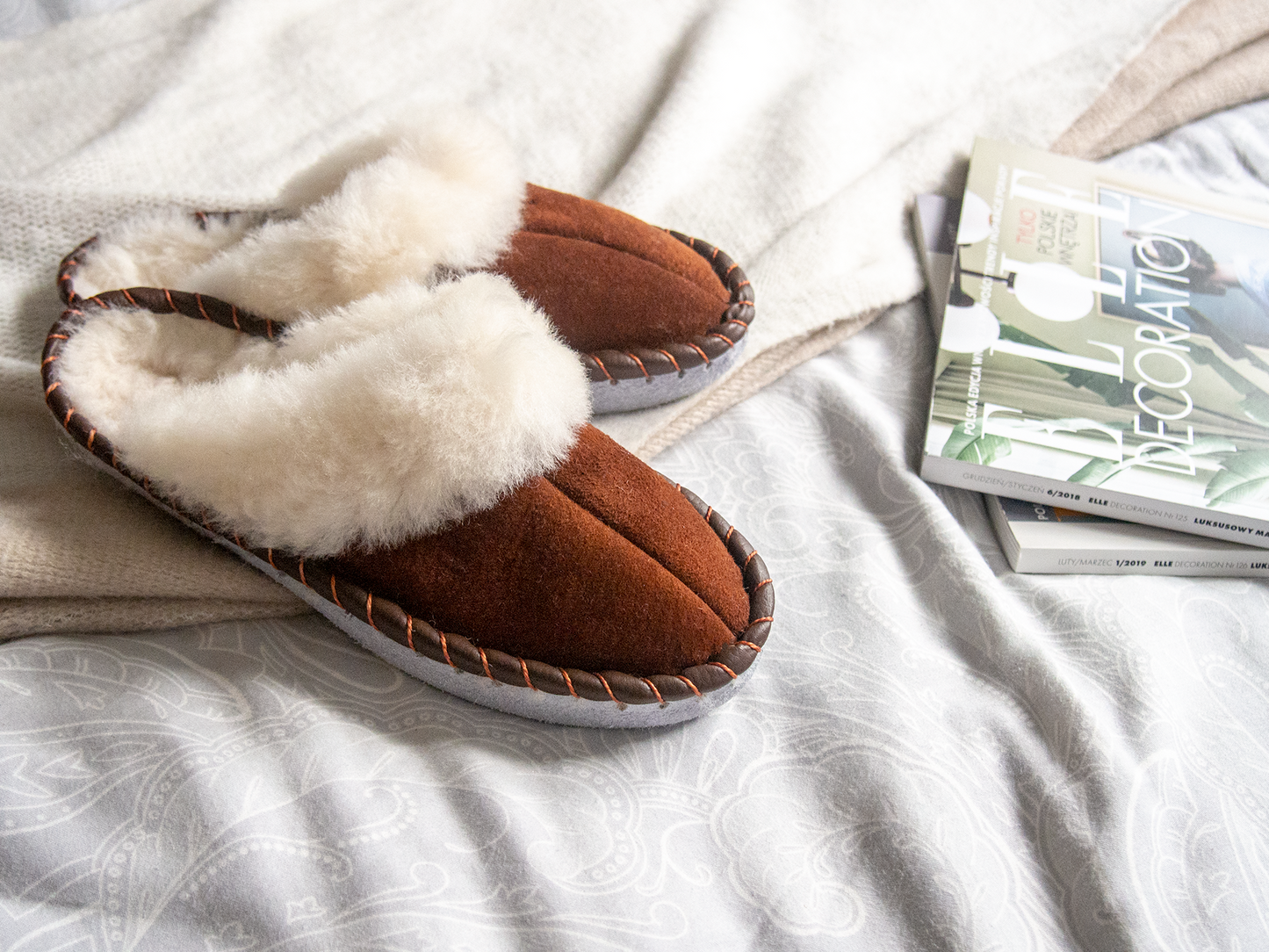 Brown Shearling Sheepskin Mules