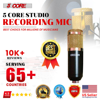 5Core Recording Microphone Podcast Bundle  Professional Condenser