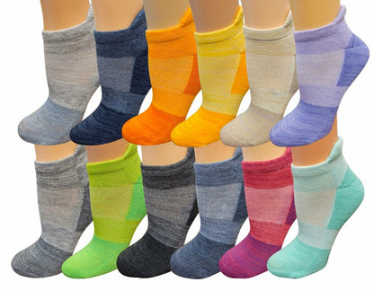 Tipi Toe Women's 12-Pairs Low Cut Athletic Sport Peformance Socks