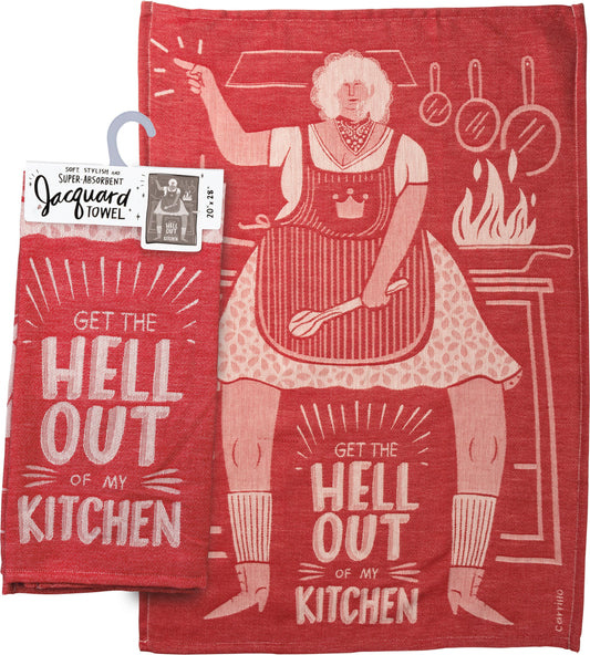 Get The Hell Out of My Kitchen Dish Cloth Towel | Novelty Tea Towel