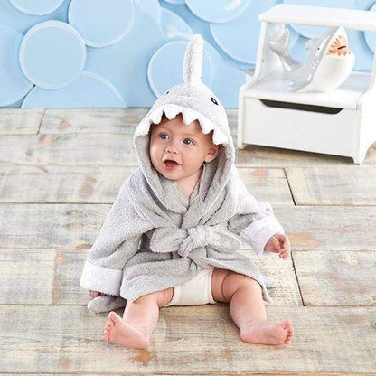 Let The Fin Begin Gray Shark Robe (0-9m)