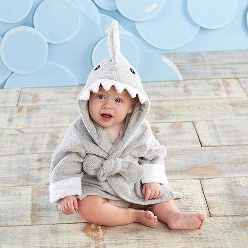 Let The Fin Begin Gray Shark Robe (0-9m)