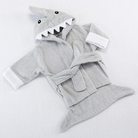 Let The Fin Begin Gray Shark Robe (0-9m)