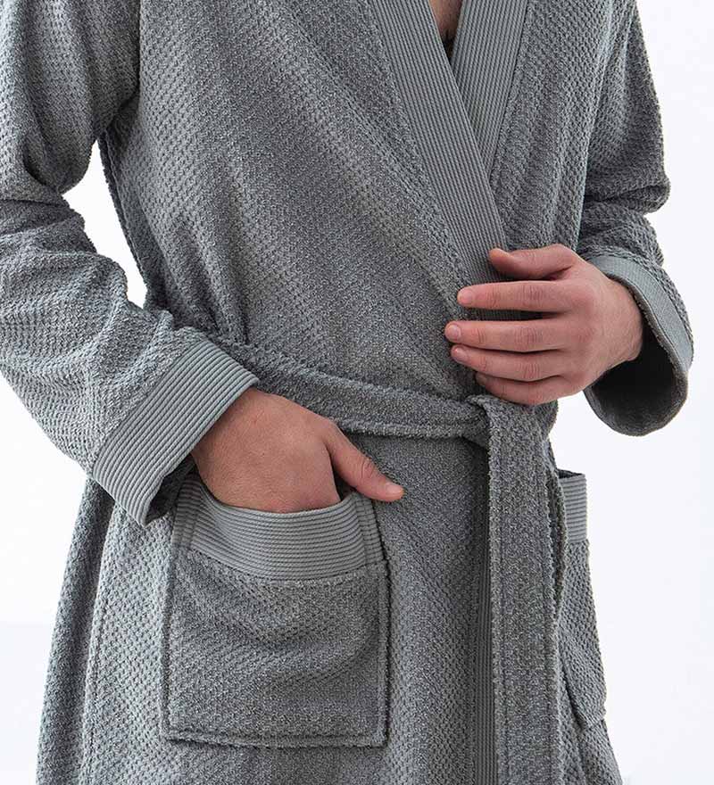 Men's Organic Turkish Cotton Terry Kimono Robe | Terry Cloth Bathrobe