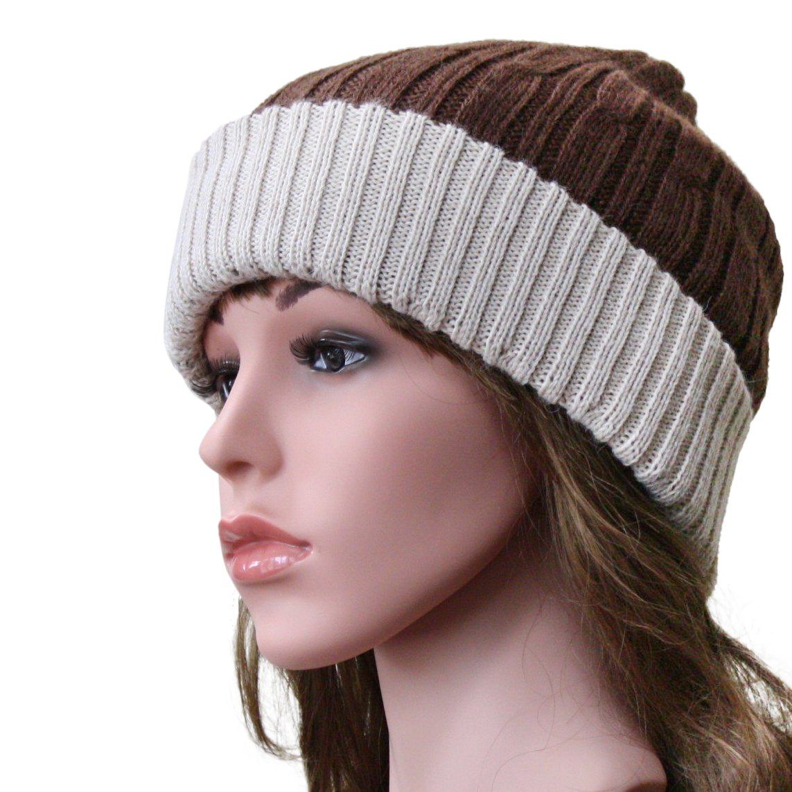 Reversible Cabled 100% Alpaca Knit Hat