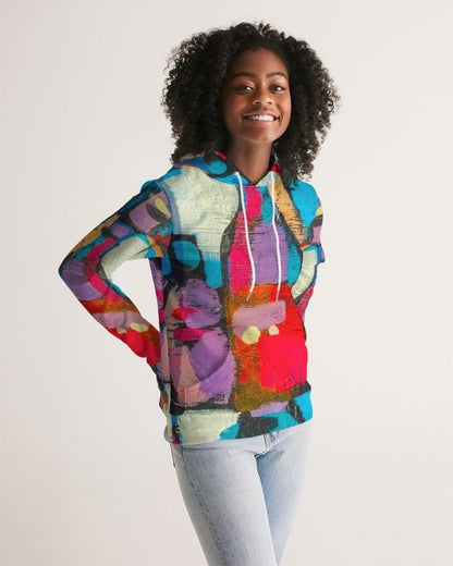 Womens Hoodie - Pullover Hooded Sweatshirt / Multicolor Graphic